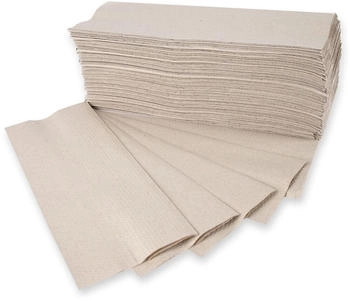 Mensch Papierhandtuch 1-lagig "Recycling" gelegt, C-Falzung Natur 24x152 Stück 32x25 cm - grau