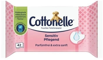 Hakle Toilettenpapier Sensitiv Pflegend, Feuchte Toilettentücher, parfümfrei, 42 Tücher