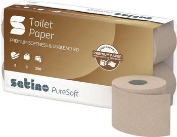 Satino PureSoft Toilettenpapier, 2-lagig, MT1-kompatibel 066540 , 1 Packung = 8 Rollen &agrave; 250 Blatt