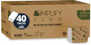 Papernet Simplify Interfolded Toilettenpapier 2-lagig Weiß 224 Stück
