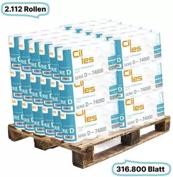 Blanc Hygienic Toilettenpapierrollen 4-lagig 2112 Rollen 316.800 Blatt gesamt 150 Blatt je Rolle 100% Zellstoff CIL- les Tissue Series D