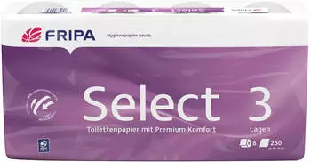Fripa Select Toilettenpapier Premium 3-lagig 250 Blatt 1 Pack = 48 Rollen