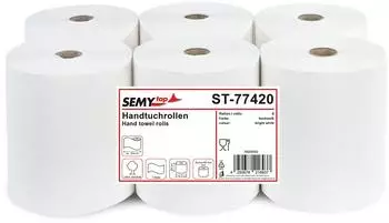 Semy Top SEMYtop Handtuchrolle Autocut 1-lagig weiß 304 Meter 1 Karton = 6 Rollen