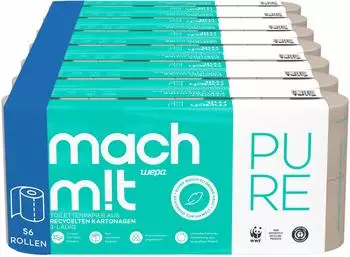 Satino wepa Mach mit... 56 Rollen Toilettenpapier »Pure« grau