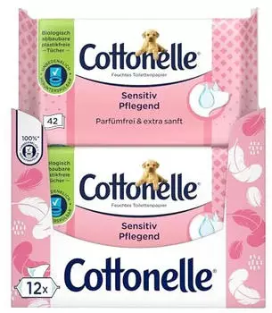 Hakle Feuchtes Toilettenpapier Sensitive Pflegend Vorteilspack 12x42 St