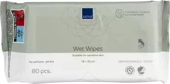 Abena ABENA Feuchtpflegetücher Waschen ohne Wasser 20 x 18 cm 1000006337 1 Packung = 80 Stück weiß