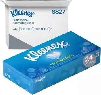 Kleenex Kosmetiktücher 8827 2-lagig weiß 100 Tücher 24 Pack