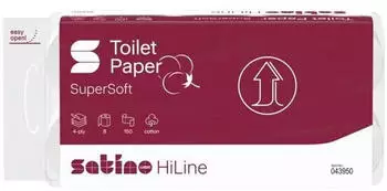 Satino HiLine Toilettenpapier Kamille 3-lagig hochwei&szlig; MT1 081500 1 Paket = 8 Packungen &agrave; 8 x 150 Blatt