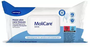 Hartmann MoliCare Skin Pfleget&uuml;cher geruchsneutralisierend 995075 1 Karton = 12 Packungen &agrave; 50 Pfleget&uuml;cher