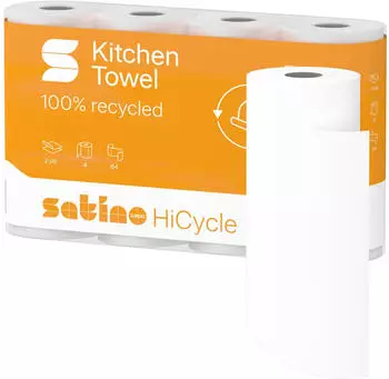 Satino HiCycle K&uuml;chenrollen Recycling 2-lagig hochwei&szlig; 1 Pack = 32 Rollen