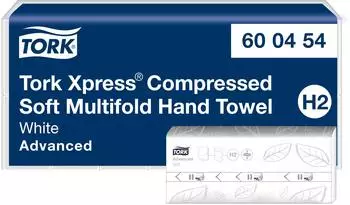 Tork Xpress komprimierte weiche Multifold-Papierhandt&uuml;cher Wei&szlig; H2, Advanced, 2-lagig, M-Falz, saugf&auml;hig, 6 &times; 200 T&uuml;cher, 600454 wei&szlig; Papier 600454