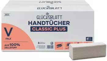 Fripa GL&Uuml;CKSBLATT Papierhandt&uuml;cher &raquo;Classic Plus&laquo; 2-lagig naturwei&szlig; 3000 Bl&auml;tter (20 x 150 Blatt p 25 cm