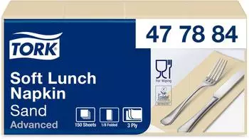 Tork Advanced Soft Lunchserviette 1/8-Falz 16,3 x 8,2 cm 3-lg sand
