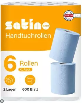 Satino HiCycle Handtuchrollen Mini Innenabrollung CF1 Recycling 2-lagig 150 Meter 1 Karton = 6 Rollen