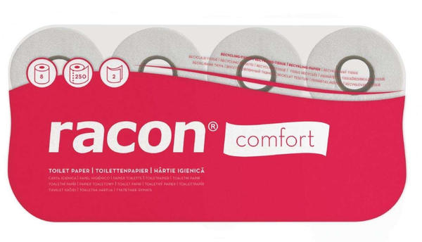 Temca racon comfort Kleinrollen Toilettenpapier 250 Blatt (8 Rollen)