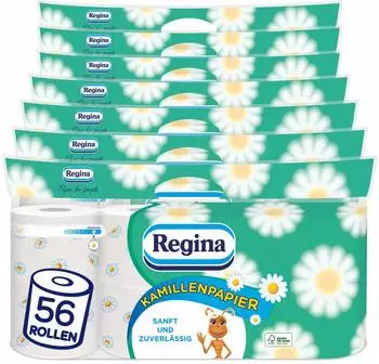 Delisoft Regina Toilettenpapier Kamille 3-lagig (56 Rollen)