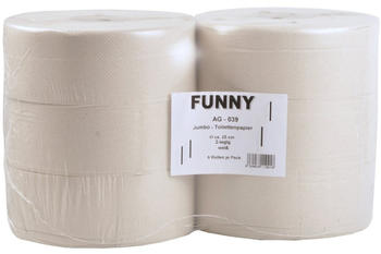 Plock Funny Jumbo Toilettenpapier 2-lagig recyclingweiß (6 Rollen)