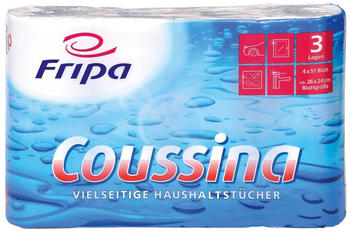 Fripa Coussina K&uuml;chenrolle 3-lagig wei&szlig; ( 4 Rollen)