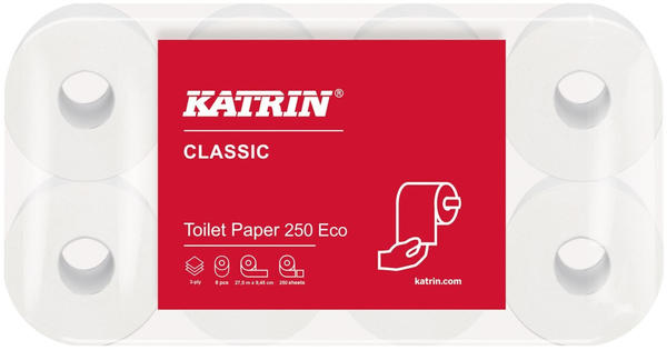 Katrin Classic Toilet 250 Eco 3-lagig (8 Stk.)