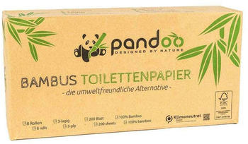 Pandoo Bambus-Toilettenpapier natur 3-lagig (8 Stk.)
