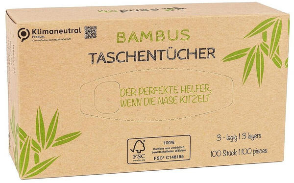 Pandoo Bio Taschentücher aus Bambus 3-lagig (24 x 100 Stk.)