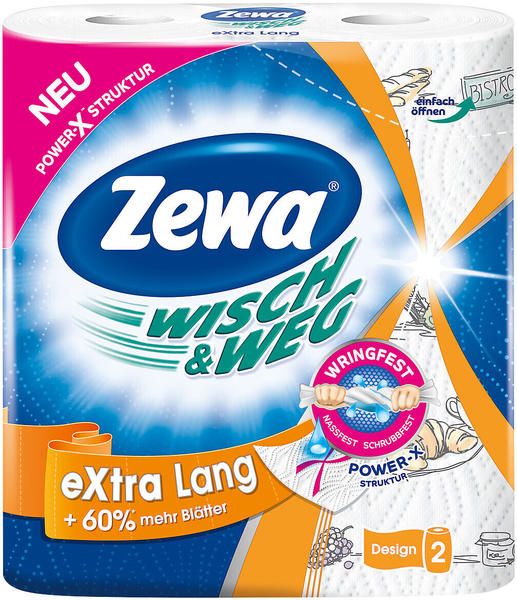 Zewa Wisch & Weg extra lang Küchenrolle 2-lagig weiß (2 Stk.)
