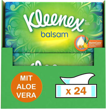 Kleenex Balsam Taschentücher-Box 4-lagig Aloe Vera & Calendula (24 x 56 Stk.)