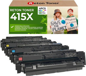 Reton Toner ersetzt HP 415X 4er Pack