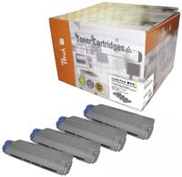 Set bestehend aus Alternativ-Toner f&uuml;r Oki 43865724 schwarz, 43865722 magenta,