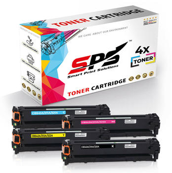 SPS Smart Print Solutions SPS 4er Multipack Set Kompatibel für HP Color Laserjet CP1515NI Drucker HP 125A CB540A Schwarz, CB541A Cyan, CB542A Gelb, CB543A Magenta