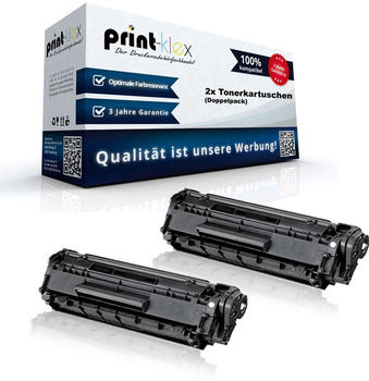 Print-Klex 2x Toner für HP LaserJet 3052 LaserJet 3055 LaserJet M1005MFP LaserJet M1319F MFP Q2612A Q 2612A HP12A HP 12A Black XXL Toner Edition