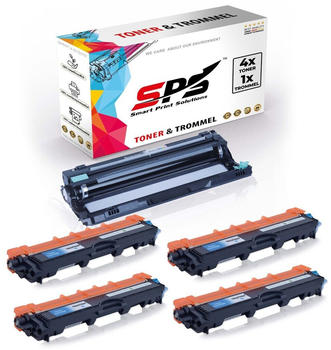 SPS Smart Print Solutions SPS 5er Multipack Set Kompatibel für Brother TN-247C, DR-243CL