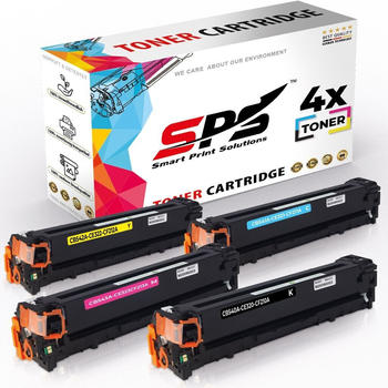 SPS Smart Print Solutions SPS 4er Multipack Set Kompatibel für HP CB541A / 125A, CB543A / 125A, CB542A / 125A, CB540A / 125A