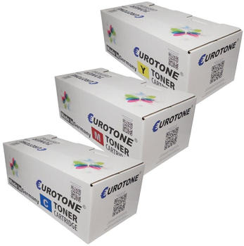 Eurotone 3x Toner für Xerox 106R1436 Blau Cyan / 106R1437 Rot Magenta / 106R1438 Gelb Yellow