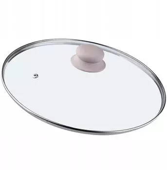Kadax Glasdeckel mit Silikongriff, Dampfloch, 28cm, Beige (K1934)