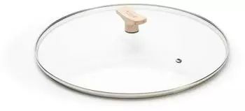 De Buyer Glas Deckel 32 cm mit Buchenholzknauf