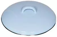 Riess 0098-006, Riess Deckel Emaille Pastell Blau mit Chromrand 18cm