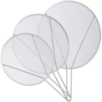 Relaxdays Spritzschutzdeckel f&uuml;r Pfannen, 3er-Set, silber
