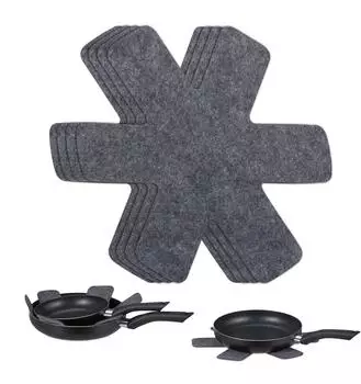 Relaxdays Pfannenschoner 6er-Set, Filz, 38x30cm, grau (10048188)