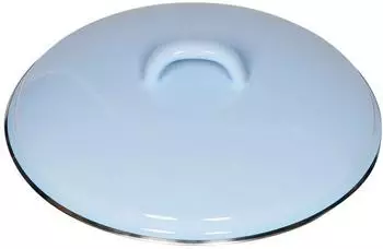 Riess Classic Pastell Deckel mit Chromrand, Emaille, blau, &Oslash;24cm