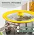 bremermann Universal-Glasdeckel mit Silikonrand, 24/26/28cm, gelb
