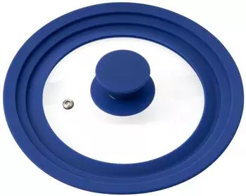 bremermann Universal-Glasdeckel mit Silikonrand, blau, 16/18/20cm
