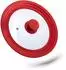 Relaxdays Topfdeckel 2er-Set 20-24cm Silikonrand, rot/transparent