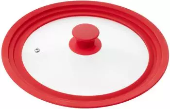bremermann Universal-Glasdeckel mit Silikonrand, 30/32/34 cm, rot (59004)