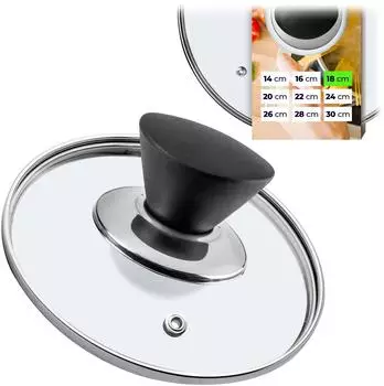 Kadax Topfdeckel aus Glas, Ø14cm, schwarz (K7865)