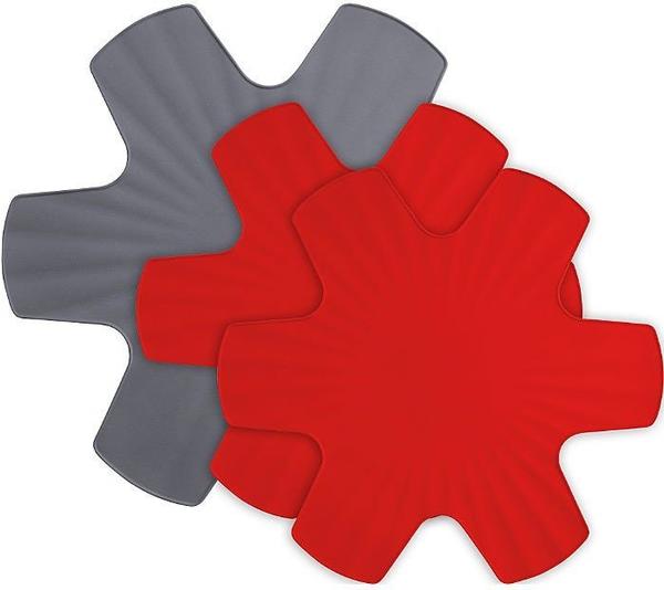 Woll Pfannenschutz grau/rot 40/35 cm 3er-Set