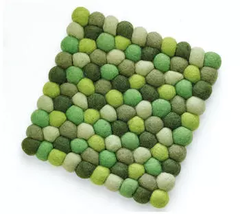 Cilio Topfuntersetzer Lana Gr&uuml;n Textil quadratisch 21 x 21 cm