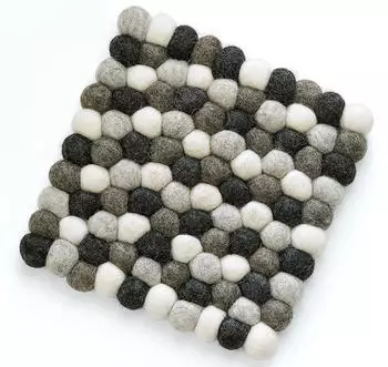 Cilio Untersetzer 100% Schafwolle Lana Grigio eckig 21 x 21 cm grau