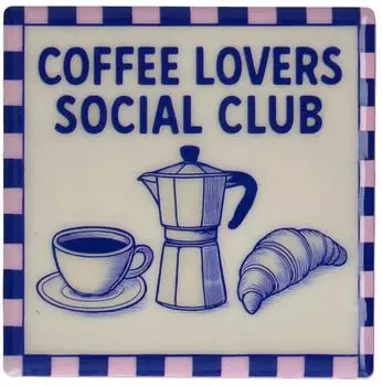 Gift Company Untersetzer Love Tiles Coffee Lover blau 11x11cm