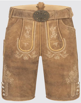 Krüger Lederhose Roberto mit Gürtel braun